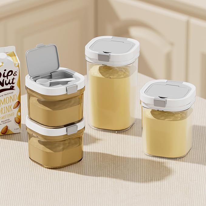 Formula Container to go-1800ml Travel Dispenser BPA Free Airtight Container with Spoon and Layered Storage