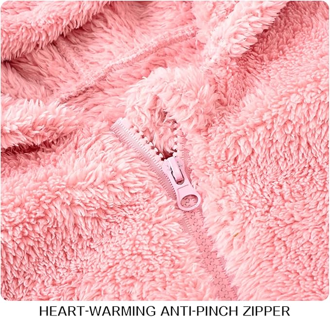 Baby Fleece Jumpsuits Infant Bear Ear Snowsuit Newborn Hooded Romper Warm Coat