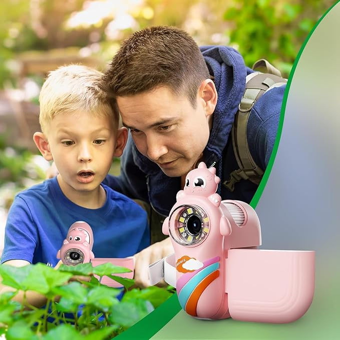 Kids 1000X Handheld Portable Microscope With 8 Adjustable LED Lights, 2-Inch LCD Screen Pocket Mini Telescope for Kids Toddlers - Education Christmas Birthday Gifts Toys