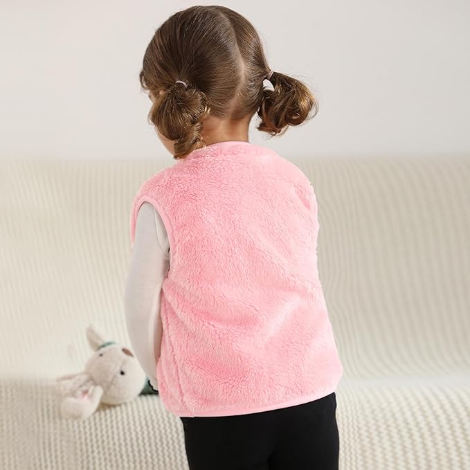 Baby Boys Girls Fleece Vest Zip Up Cute Bear Jackets Fuzzy Fall Winter Warm Clothes Newborn Outwear for Toddler Infant