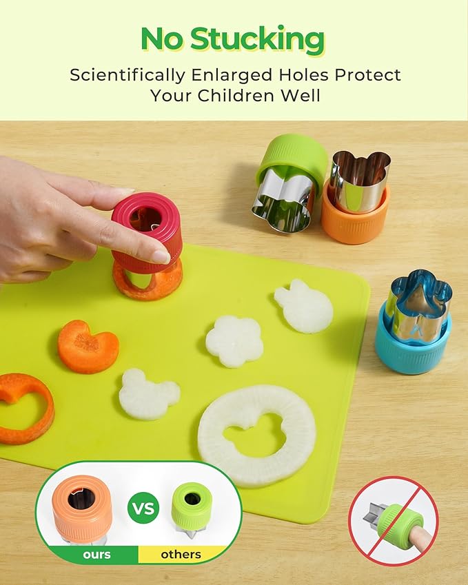 Kids Kitchen Knife Set, 15 Pcs BPA Free Montessori Kitchen Tools for Toddlers' Real Cooking, Include Knives, Crinkle and Sandwich Cutters, Peeler, Cutting Boards, Cleaning Tools for 3+ Birthday Gift