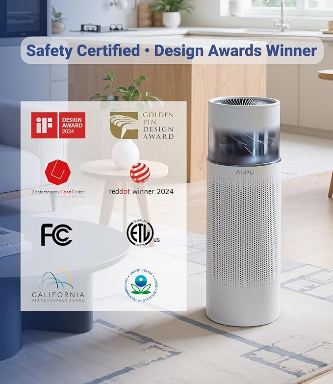 2 in 1 Air Purifier with Humidifier,Air Purifiers for Home Large Room,Humidifier and Air Purifier in one HEPA Purifier for Home Pets Remove Pet Odor Smoke Pollen Dust for Bedroom,Living Room,Office