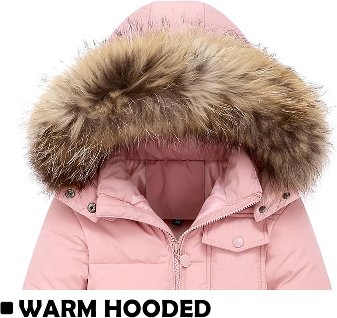 Baby Girl Winter Snowsuit Coat Boy Fur Snow Pants Bib Jacket For Toddler Clothes