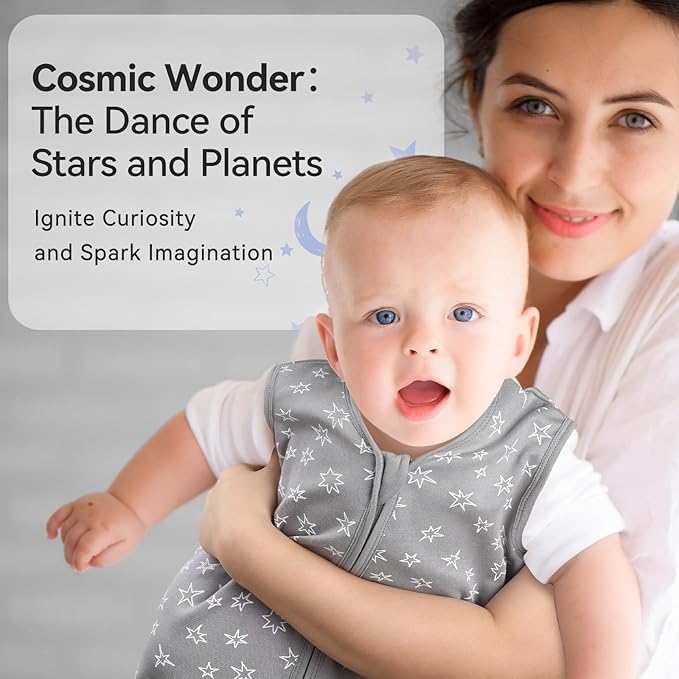 Baby Sleep Sack 6-12 Months 3 Pack 100% Cotton Lightweight 0.5 TOG Wearable Blanket Baby Sleep Bag with 2-Way Zipper for Newborn Infant Blue