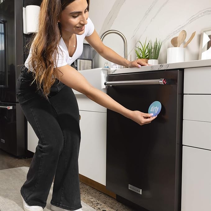 Dirty Clean Dishwasher Magnet - Essential Home Kitchen Gadget with Bold Visibility - Water Resistant & Universal Dishwasher Magnet Clean Dirty Sign for All Dish Washers