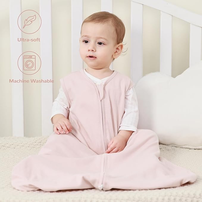 JELLYMONI Baby Sleep Sack 12-18 Months 100% Cotton Wearable Blanket, 0.5 TOG Soft Lightweight Toddler Sleeping Sack 3 Pack 2-Way Zipper Newborn Sleep Sacks