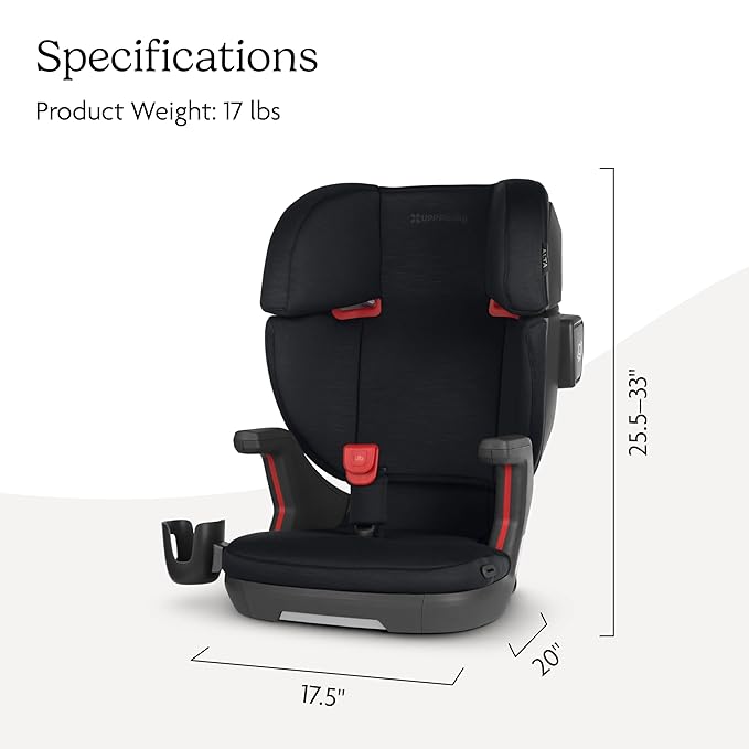 UPPAbaby Alta V2 High Back Booster Seat/Seven-Position, Active Support Headrest for Growing Children/SecureFit Integrated Belt Guide + Positioner/Cup Holder Included/Jake (Black Mélange)