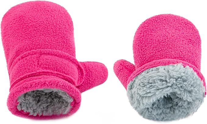 BAVST Baby Toddler Winter Mittens Girls Warm Fleece Lined Gloves Kids Sherpa Lined Mittens for Boys
