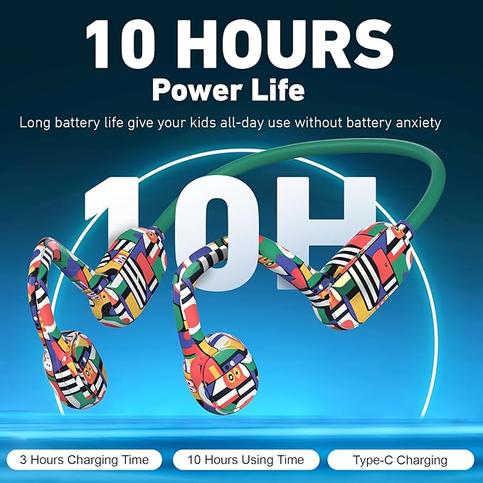 Kids Headphones, Bluetooth 5.2 Air Conduction Open Ear Headphones, 85dB Volume Limiting-Yellow