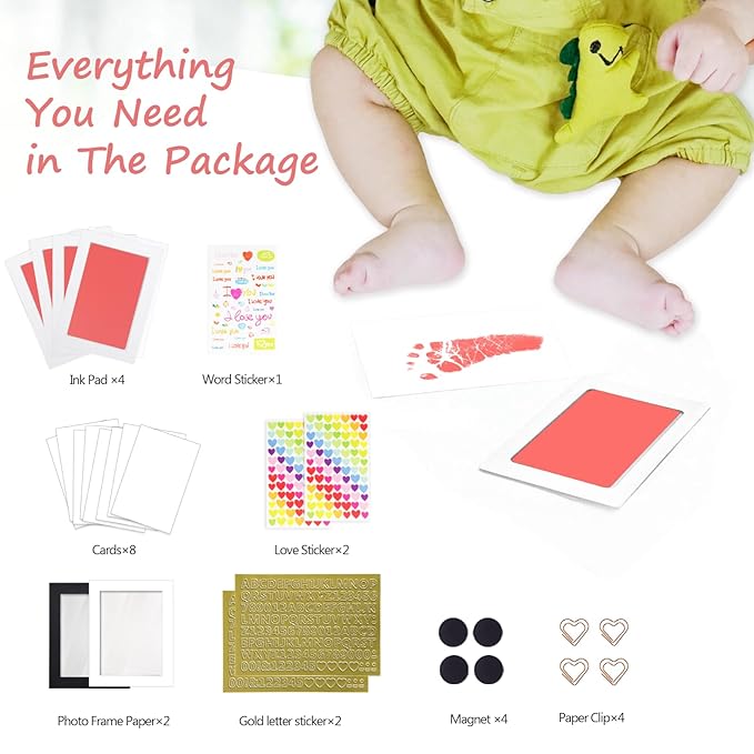 Inkless Baby Hand and Footprint Kit,Clean Touch Ink Pad for Baby Footprint Kit,No Mess Dog Paw Print Kit,DIY Footprint Ink for Baby Keepsake Gifts for Boys and Girls