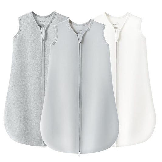 JELLYMONI Baby Sleep Sack 18-24 Months 100% Cotton Wearable Blanket, 0.5 TOG Soft Lightweight Toddler Sleeping Sack 3 Pack 2-Way Zipper Newborn Sleep Sacks