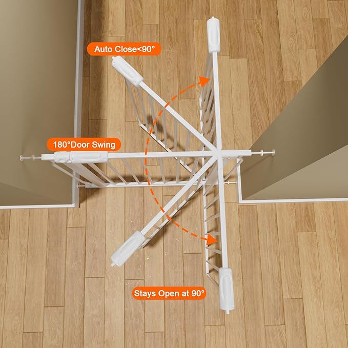 HOOEN Extra Wide Baby Gates 48-53 Inch Indoor Child Gate for Kid or Pet Dogs Walk Through Pressure Mounted Baby Gate for Doorway Stairs Living Room