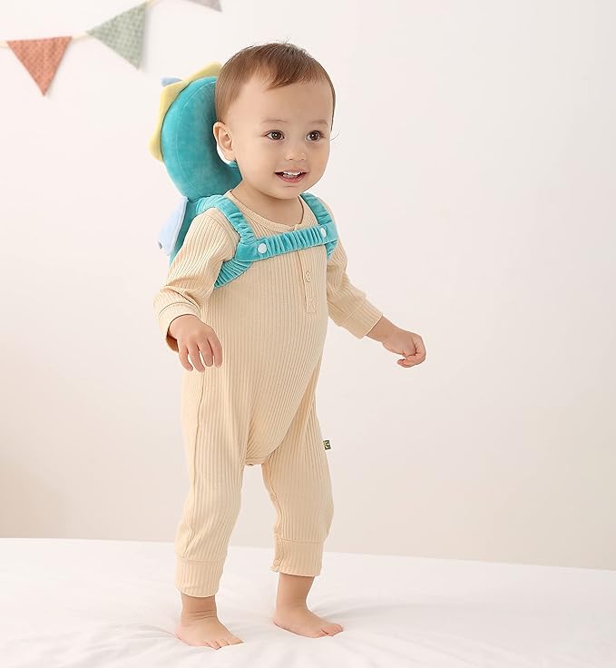 Feidoog Baby Head Protector Cushion Backpack with 3 Knee Pads for Walking & Crawling,Green