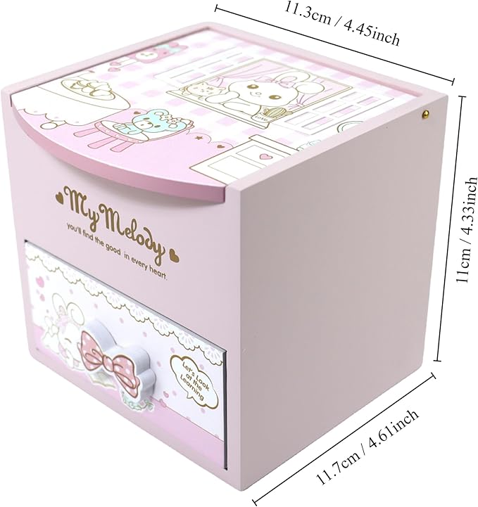 Girl Jewelry Box Pink Cute bunny Tabletop Children Storage Box Little girl birthday christmas Gift kids jewelry box Organizer