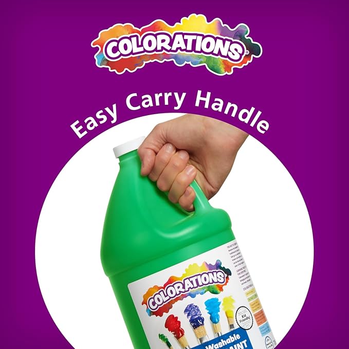 Colorations Paraben-Free Washable Tempera Paint for Kids - 1 Gallon Value Size. Vibrant Red, Non-Toxic and Made in The USA