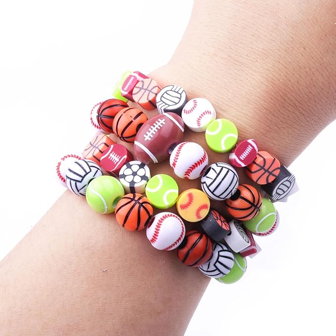 1600PCS Volleyball Sports Ball Polymer Clay Beads Charms for Friendship Bracelets Making Kit Cute Fun Beads DIY Arts Crafts Birthday Gifts for Kids Girls Volleyball Bead