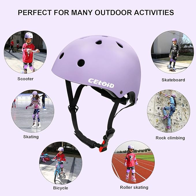 Kids Bike Helmet,Toddler Skateboard Helmets for Ages 2-3-5-8-14 Years Boys Girls，Adjustable Multi-Sport Bicycle Skateboarding Football Roller Skating Scooter Rollerblade Balance Bike Helmet