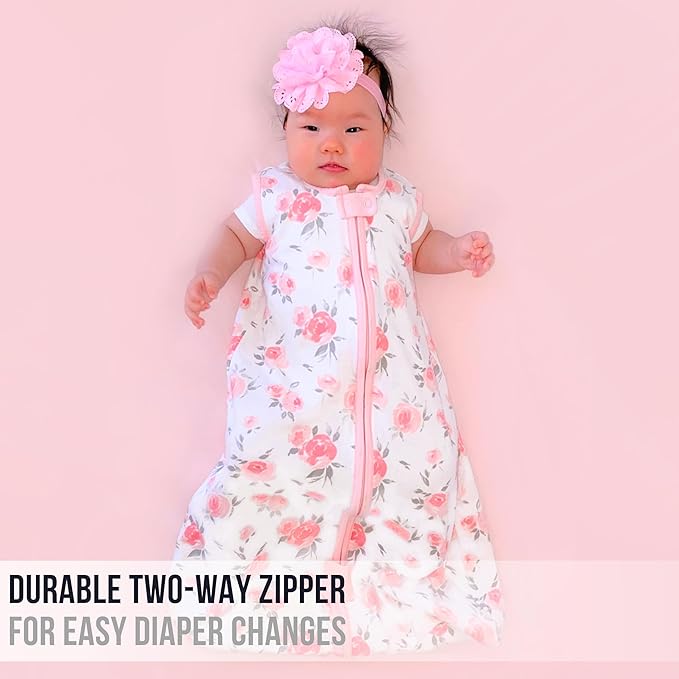 Baby Sleep Sack 1.0 TOG, Organic Cotton Baby Wearable Blanket with Two-Way Zipper, Swaddle Transition Baby Sleeping Bag, All-Season Sleep Sack for Newborn Infant Toddler Boy Girl, 2-Pack, 18-24 Month