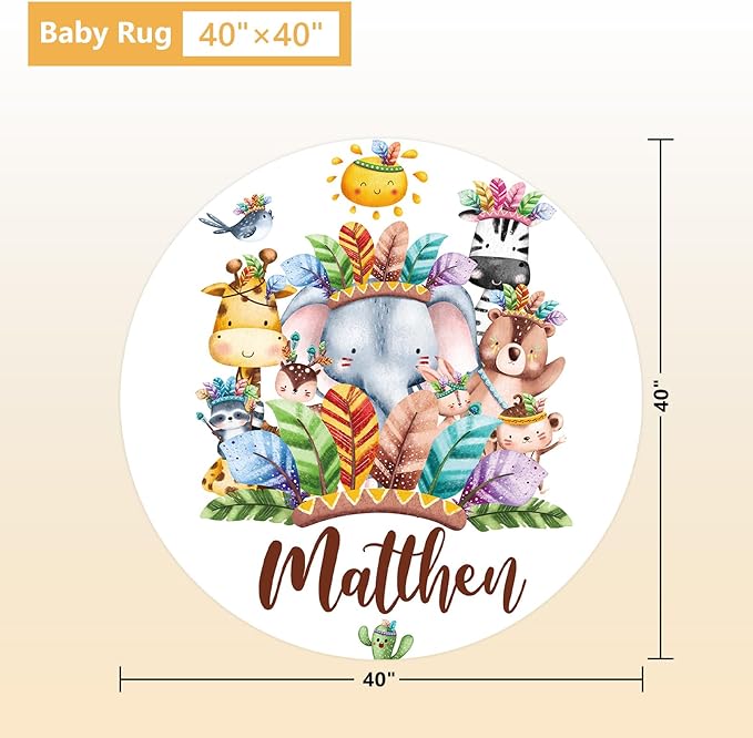Custom Crib Bedding Set, 5 Pcs Customized Baby Crib Set with Name, Double Layer Baby Bedding Set for Girls Boys, Personalized for Nursery Infants Toddlers, Cute Animals