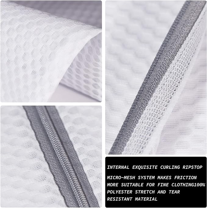 Extra Large Honeycomb Mesh Laundry Bag125gsm Net Fabric Durable and Reusable Delicate Wash Bag,Travel Organization Bag for Lingerie,Clothes,Jeans,Bath Towel,Sock (2Large, 3Medium)