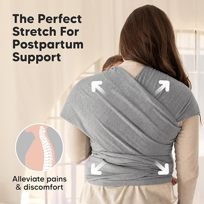 KeaBabies Baby Wrap Carrier - All in 1 Original Baby Carrier Newborn to Toddler Sling, Easy to Wear, Hands Free Bonding, Lightweight, Breathable Infant Wraps (Classic Gray)