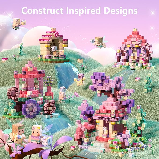 GobiDex Magnetic Blocks Kid Building Toys for 3+ Years Old Girls, STEM Sensory Gifts for Princess, Kids Magnets Build MagWonder World Game