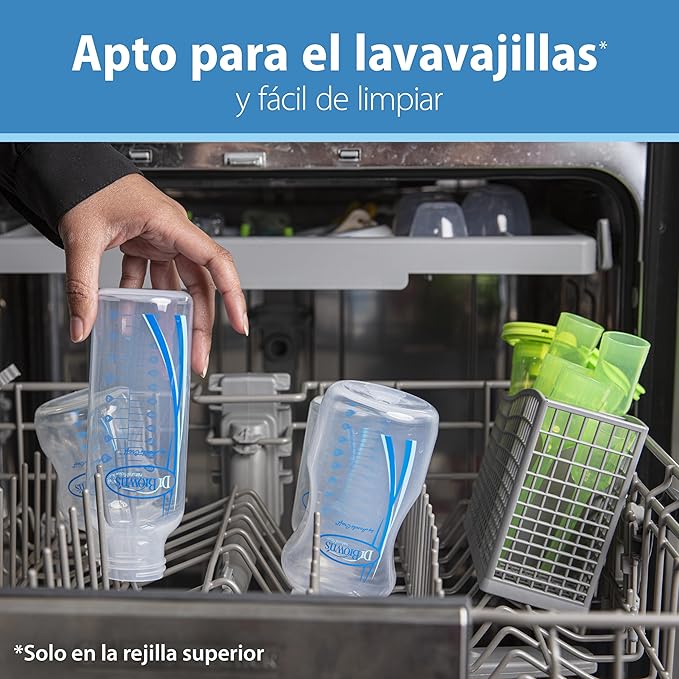 Dr. Brown's Natural Flow Anti-Colic Options+Wide-Neck Baby Bottle, 5 oz/150 mL, Level 1 Nipple, 1-Pack, 0m+