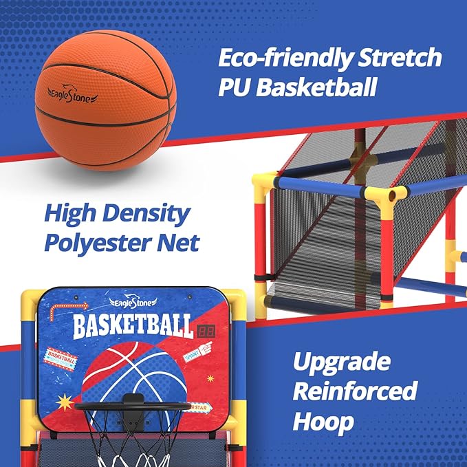 Kids Arcade Basketball Game with Electronic Scoreboard and Cheer Sounds, Indoor Outdoor Basketball Hoop with 4 Balls, Game Toy Gift for Ages 3-12 Boys and Girls