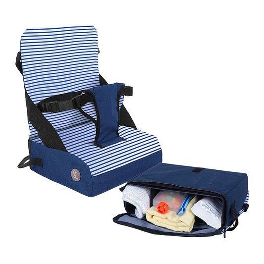 Dreambaby Grab ‘N Go Travel Booster Seat – Portable Toddler High Chair for Dining (6M-5Y) with Storage & Shoulder Strap