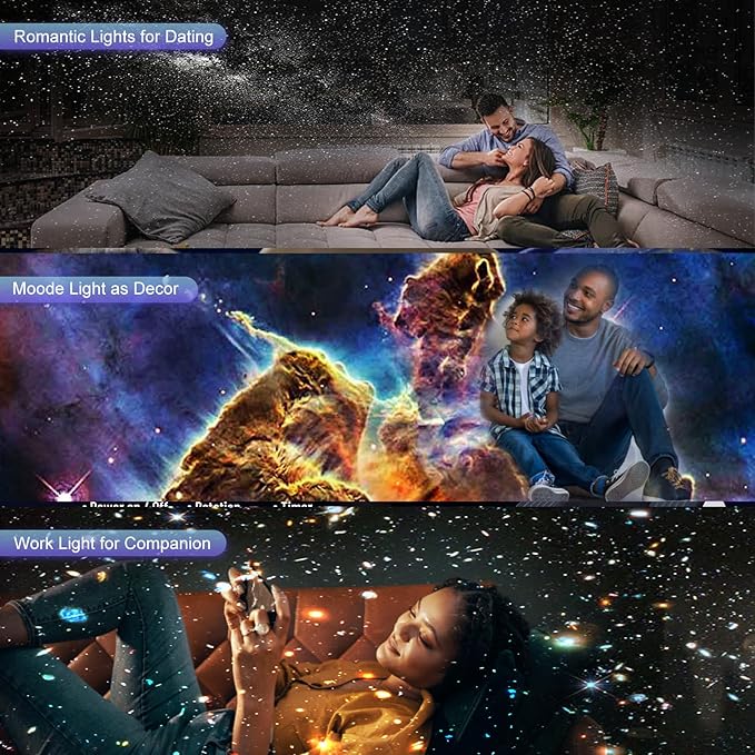 Galaxy Projector, 13 in 1 Planetarium Projector, Star Night Light Projector with Solar System Nebular Moon, Adjustable Focus Galaxy Light Projector for Kids Adults Bedroom Ceiling Room Décor