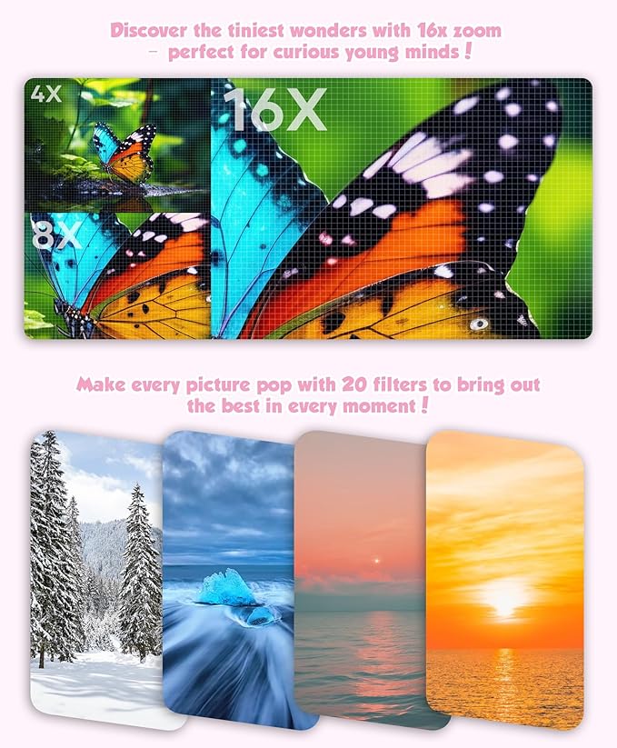 Digital Camera, 56MP FHD 1080P Point & Shoot Camera with 32GB SD Card, 2 Batteries, and Lanyard, Ideal for Kids & Teens, Suitable Gift for Girls