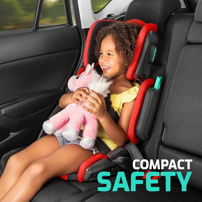 Mifold Hifold Adjustable Kids High Back Booster Car Seat with Strap – Slate Grey