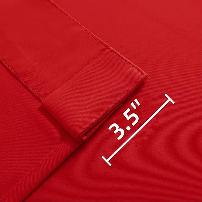 Joydeco Blackout Curtains 96 Inches Long for Bedroom, Thermal Insulated Black Out Curtains 2 Panels Set, Room Darkening Drapes for Living Room Window (W52 x L96 Inch, Red)