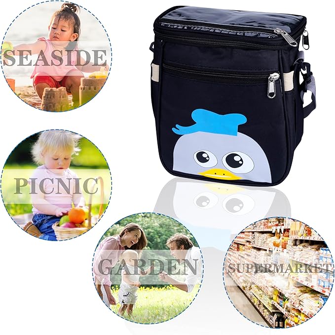 Baby Stroller Organizer Bag，Small Diaper Bag - Universal Stroller Organizer With Insulated Cup Holder,Pocket With Baby Wipes Dispenser，Adjustable Shoulder Strap(Black)