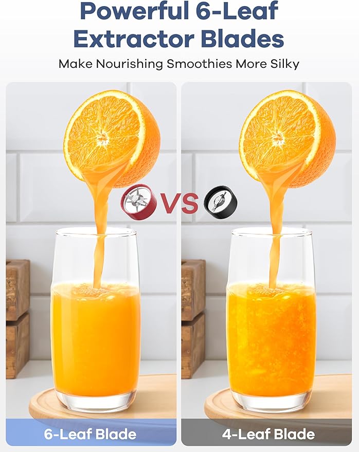 Ganiza Smoothie Blender, 900W Blenders for Shakes and Smoothies, 15-Piece Personal Blender and Grinder Combo for Kitchen, Smoothies Maker with 4 BPA-Free Portable Cup, Nutritious Recipe Red