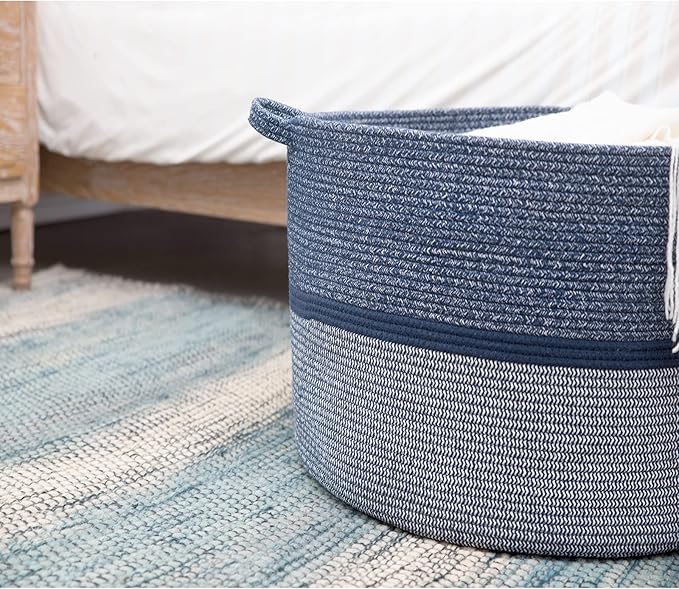 Extra Large Storage Basket - Soft Woven Organizer, 22" x 14"