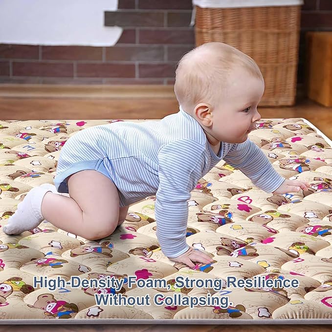CotanLyama Baby Play Mat - 79" X 71",Premium Thicker Foam One-Piece Crawling Mat, Machine Washable, Extra Large Anti-Slip Activity Playmat for Babies, Toddlers & Infants