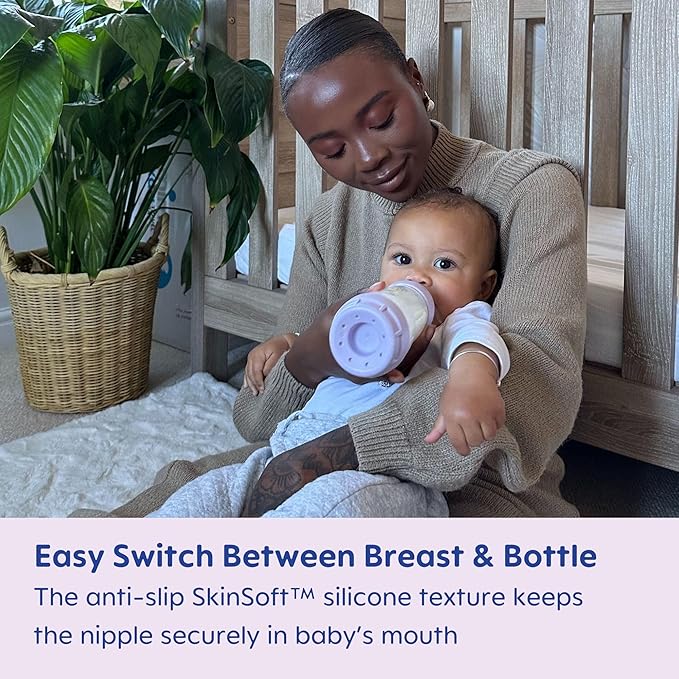 MAM Easy Start Anti-Colic Baby Bottle, Medium Flow, Breastfeeding-Like Silicone Nipple Bottle, Reduces Colic, Gas, & Reflux, Easy-to-Clean, BPA-Free, Vented Baby Bottles for Newborns, 2 Plus Months