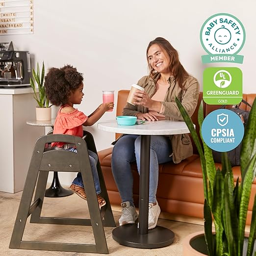 ECR4Kids ASATT High Chair, Toddler Chair, Grey Wash