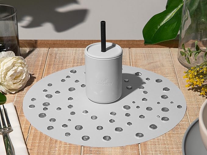 Avanchy Silicone Training Sippy Cup with Straw Lid – Tiny Cup for Babies 6+ Months to Toddlers 1 Year Old – 5 oz Infant Water Cup for Baby Led Weaning, Gray