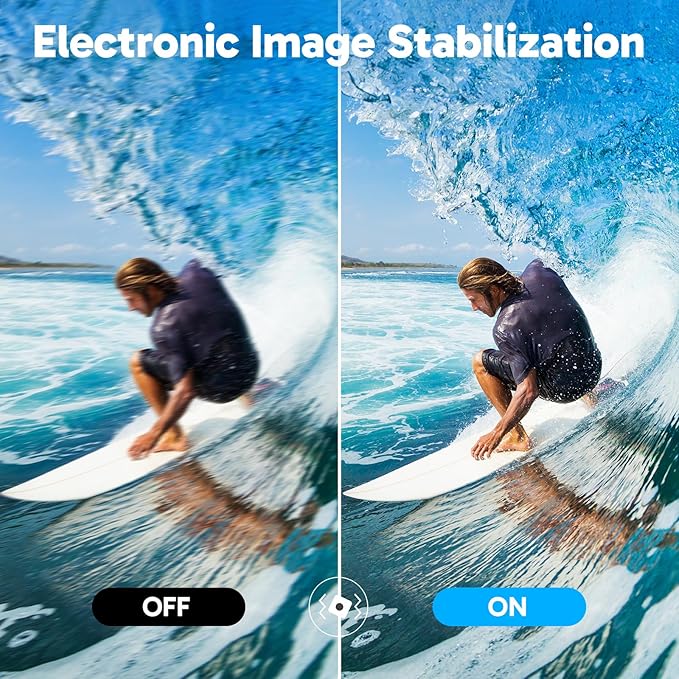 AKASO V50X Native 4K30fps WiFi Action Camera with EIS Touch Screen 4X Zoom 131 feet Waterproof Camera Support External Mic Remote Control with Helmet Accessories (with 64GB MicroSD Card)