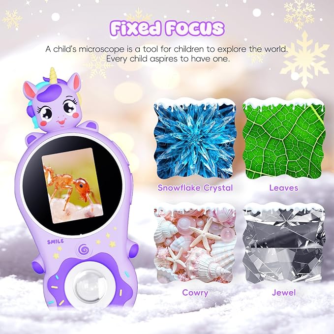 Kids Magnifying Glass with 8 Lights,Handheld Microscope for Stem Toys, Edu Gift Age 4-6 8-12 Children Students