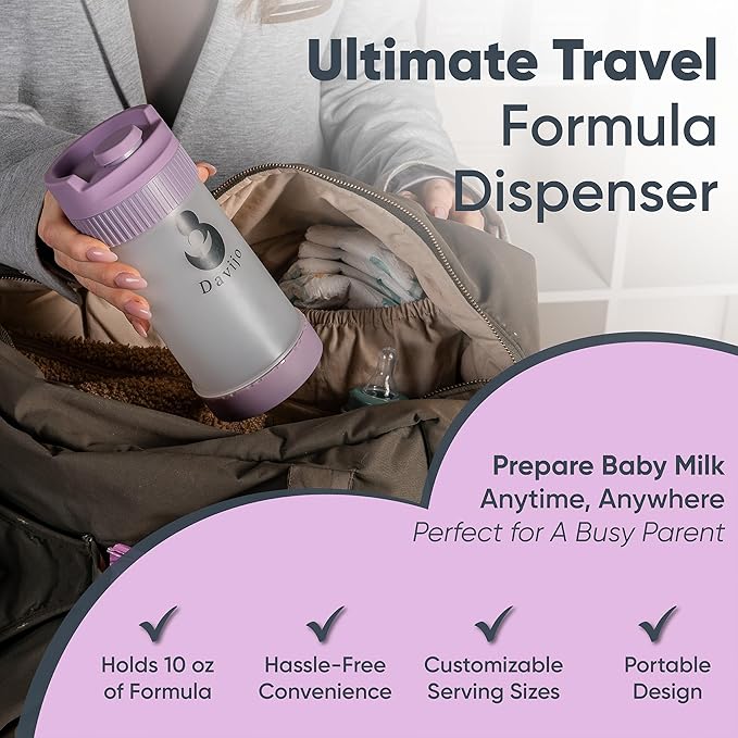 Formula Dispenser - Replaces Hand Scooping - Add Desired Amount with a Few clicks - Baby Formula Container to go - 10ounces Baby Milk Powder Storage - for Home & Travel