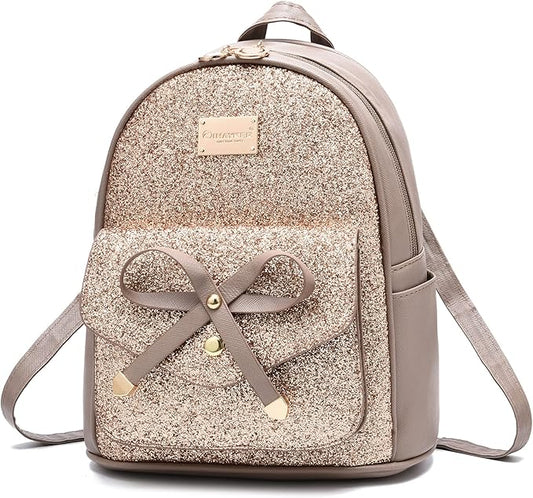 I IHAYNER Girls Bowknot Cute Leather Backpack Mini Backpack Purse for Women