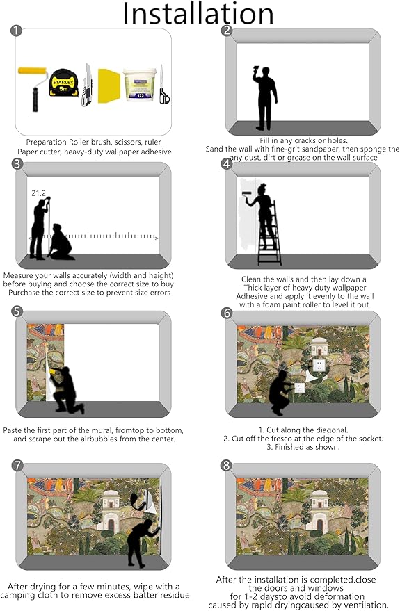 Indian Lush Jaipur Garden Wallpaper Mural Vibrant Green Wallpaper for Bedroom Living Room TV Sofa Background Large Art Wall Mural(Not Self-Adhesive)