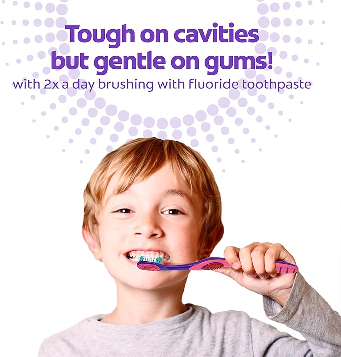 Colgate Extra Soft Kids Toothbrushes, Advanced Cavity Fighter Kids Toothbrush Pack, Extra Soft Bristles Help Remove Plaque and Stains for a Gentle Clean, for Children Ages 6 and Up, 4 Pack