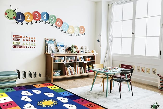 Genki - Classroom Rug for Kids - Education Classroom Carpet for Children - Colorful Seating Area - Large Elementary Classroom Rugs - Kids Seating for School Playroom | 6'6"x12'