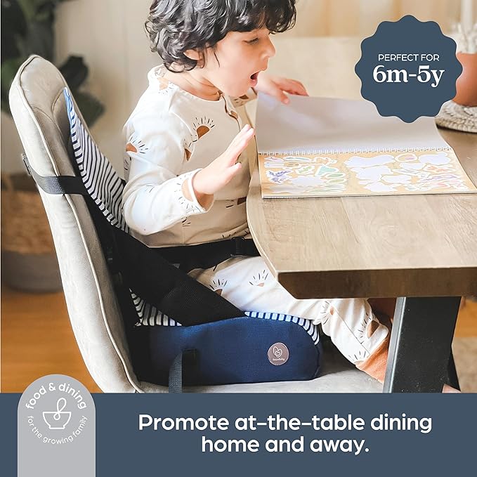 Dreambaby Grab ‘N Go Travel Booster Seat – Portable Toddler High Chair for Dining (6M-5Y) with Storage & Shoulder Strap