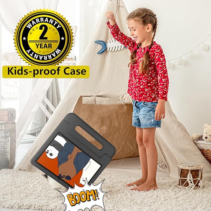 Kids Tablet, 10.1 Inch Tablet for Kids Android 14, 64GB Octa-Core, WiFi, Big Battery, Kids Space, Parental Control 1280 * 800 HD Display Children Tablets Black