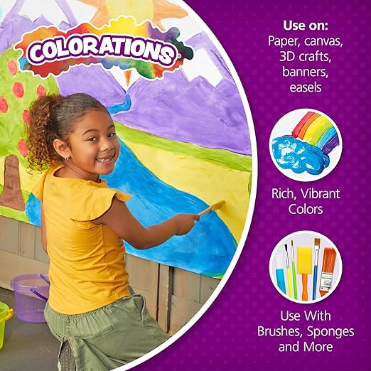 Colorations Paraben-Free Tempera Paint for Kids - 1 Gallon, Vibrant Magenta. Non-Toxic and Made in the USA, Classroom Must Haves, Bulk Arts and Crafts Supplies